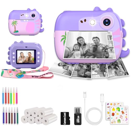 Image of ARNSSIEN Kids Camera Instant Print with 7 Rolls Paper, 2.4 inch Screen Instant Camera for Kids, 1080P HD Video, Christmas Birthday Festival Present for Girls & Boys Aged 3-12, M3