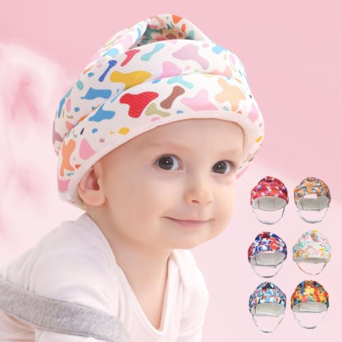 Fettwal Caschetto Primi Passi, Primi Passi Per Bambini, Casco Per Bambini, Adatto a bambini da 0.5 a 3 anni, Casco Bambina Bambino Ragazzino (Caramelle Arcobaleno)