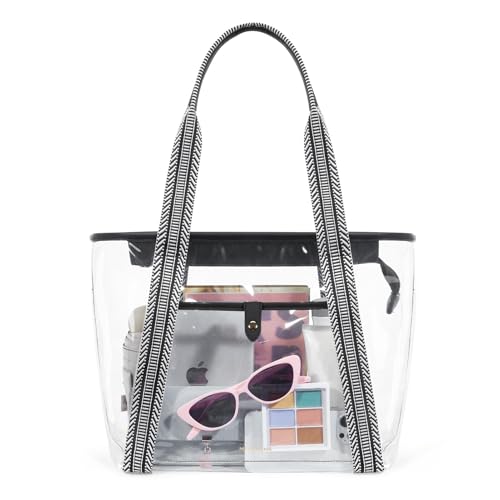 Image of Missnine Clear Bag for Stadium Events, 12x6x12 Approved Clear Tote Bag for Women