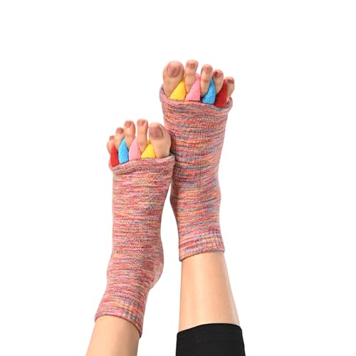 Image of DIRTS Original Foot Alignment 5-Toe Separator Orthopedic Cotton Socks for Women & Men - Bunion Corrector & Plantar Fasciitis Support(Multicolour, Large)