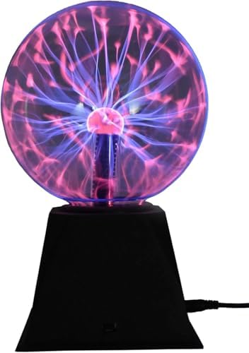 プラズマボール 6インチ タッチ音感知 放電ガラス玉 おもちゃ 雷星雲 パーティー装飾 空気浄化 サイエンストイ 寝室用 贈り物 (