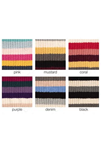 Women's Brilliant Multi Color Striped Knit Winter Fall Warm Oblong Scarf3
