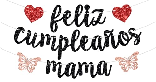 Feliz Cumpleanos Mama Banner�A�X�y�C���� Happy Birthday Mum Banner�AMom I Love You/Best Mom Ever�A���L�V�R�t�B�G�X�^�e�[�}�n�b�s�[��̓��w�i�M�t�g