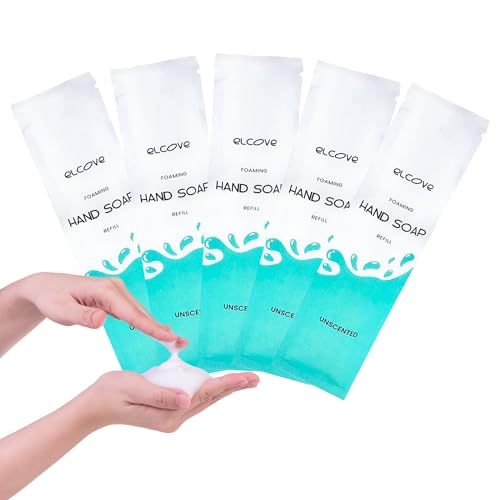 Elcove Foaming Hand Soap Refills (5 Pack), Concentrated Powder Refills Make 5 x 12oz (60 oz total) of Eco Friendly, Non Toxic, Refillable Hand Soap (Unscented)