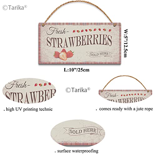 Fresh Strawberries Sold Here Retro Wooden Public Decorative Hanging Sign For Home Door Fence Vintage Wall Plaques Decoration(5X10Inches) #TOP2