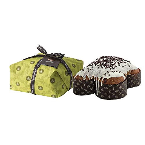 Fiasconaro - " Colomba " (Dolce Tipico Pasquale) con gocce di cioccolato e pera candita ricoperta di cioccolato bianco e croccantini di cioccolato, confezionata a mano 1 Kg