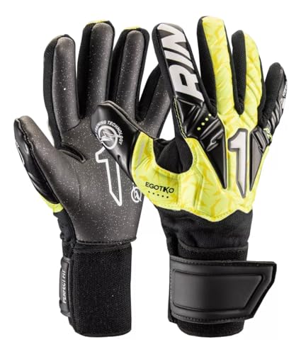 Accesorios De Futbol, Sports Rinat Guantes de Portero Egotiko Vengador Trainning - Golero Sport (Amarillo Negro, 9)