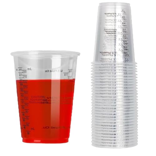 Epoxidharz Mischbecher, 30 Stück Rührbecher mit Skala, 240 ml Lackmischbecher, Farbe Rührbecher, Messbecher aus Plastik, Zum Mischen von Flüssigkeiten, Harzen (Wiederverwendbar)