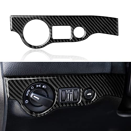 Image of Car Headlight Switch Control Cover Decals for 2011-2023 Chrysler 300 / 300C / 300S / Limited /Touring /Base Accessories Carbon Fiber Stickers
