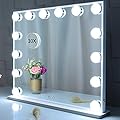 Meetop Lighted Vanity Mirror with 14 Lights Replaceable,Hollywood Style Makeup Cosmetic Mirrors with Touch Control Design, Tabletop or Wall Mounted Makeup Mirrors