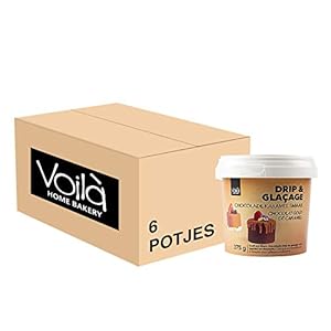 Voila Drip & Glacage Chocolade Karamel kant-en-klare Chocolade Drip en Glacage voor Taarten en Desserts – Set van 6x 375…