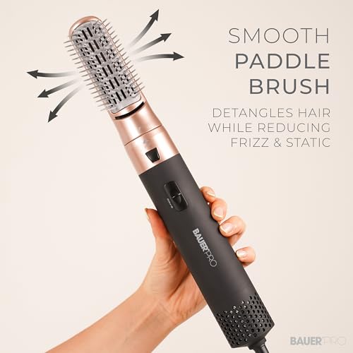Bauer Professional 5-in-1 Hot Air Styler/Hair Dryer Brush to Curl, Straighten, Volumise, Smooth & Dry / 3 Heat Settings/Multi-Functional Hair Styling Tool 38879 - Image 6