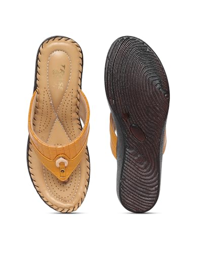 Image of TRASE Women's Flip-Flops & Slippers | Doctor Ortho Comfortable Chappal for Women & Girls | Light weight, Soft Footbed, Comfortable & Stylish | Diabetic & Orthopedic Footwear, Good for Knee & Foot Pain