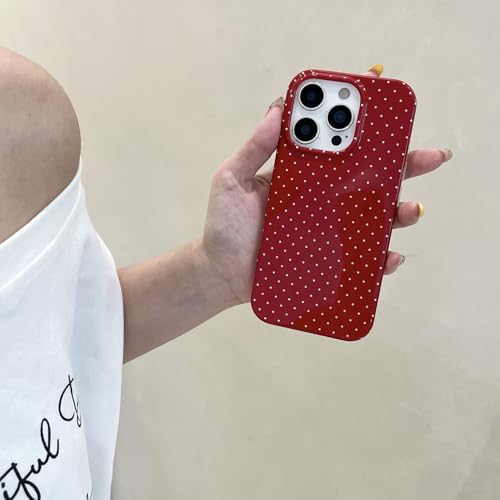 Vintage Red Polka Dot Phone Case for iPhone 15 Pro Max,Cute Retro Chic Trendy Boho Pattern Slim Soft Protective Girls Women Cover(Red White,i15ProMax 6.7in) by Reezaddin - Image 5