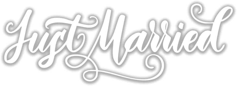 Just Married Vinyl Decal Stickers for Cars for Wall Decor Room Windows Doors (Option 1)