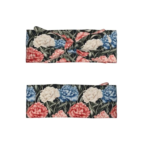 Retro Carnation Flower Realistic Baby Girl Bows And Headbands 6-12 Months For Baby Girls Newborn Infant Toddlers2