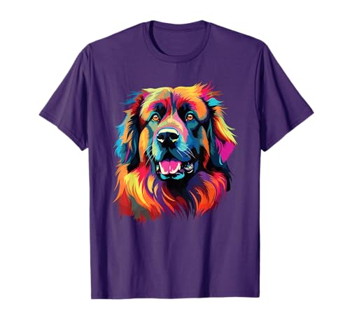 Watercolor Colorful Leonberger Dog T-Shirt