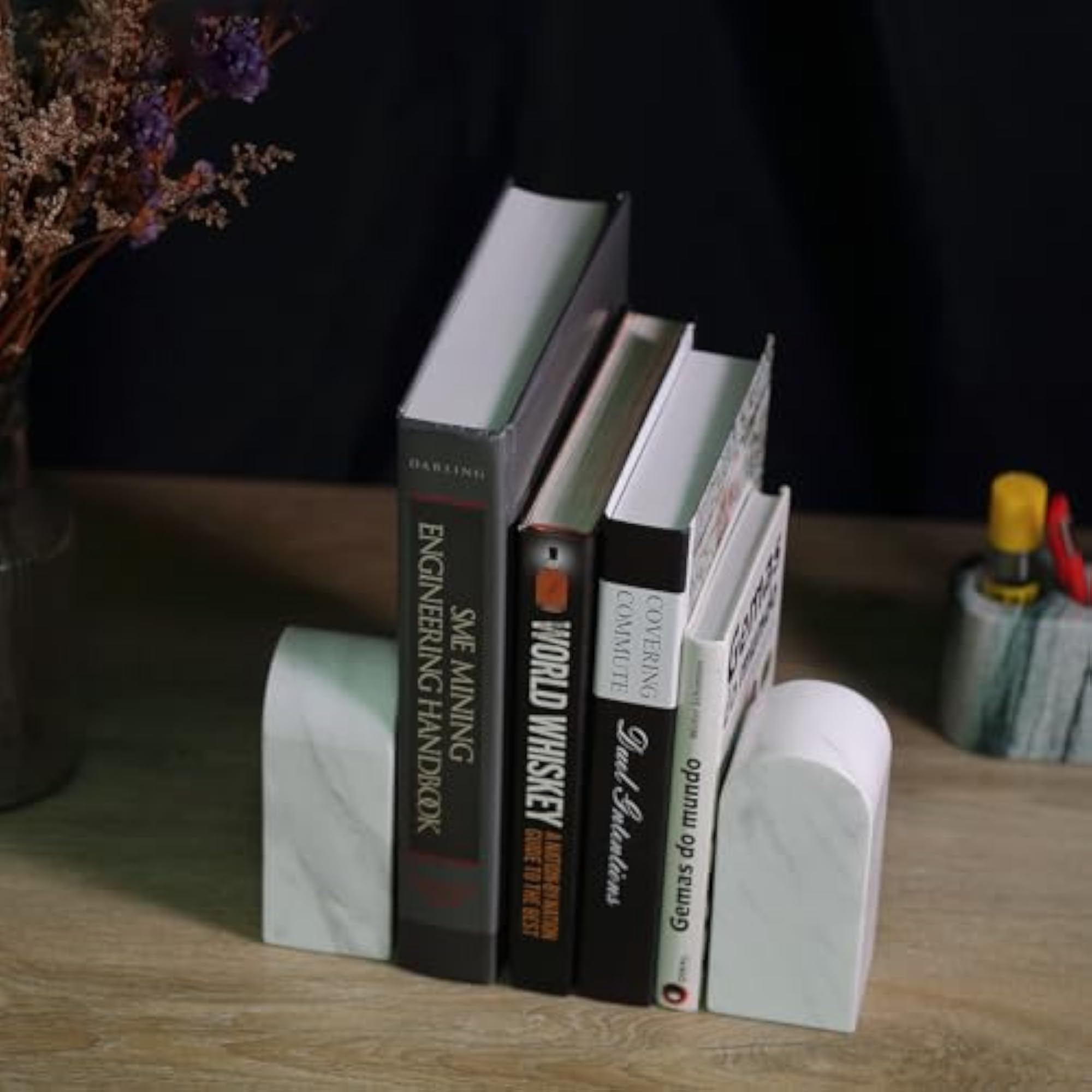 Luxury Greek Marble Bookends for Shelves