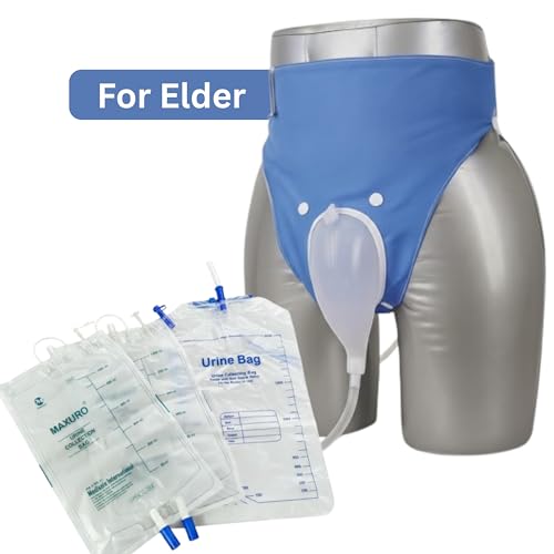 Image of OTICA Urine Collector Set For Elderly Men Reusable Urine Bag | 2 x 1000ml & 1 x 2000ml Reusable Pee Bag | Silicone Urine Catcher With Long Tube | Skin Friendly Pant For Indoor & Outdoor Use