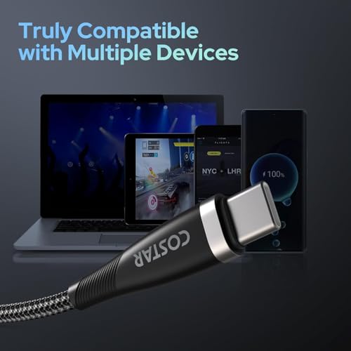 Image of COSTAR 65W USB to USB C Cable (4.9ft),USB A to Type C Cable Fast Charging Nylon Braided Data Sync Transfer Cord USB C Charger for 17,16 Pro,15 Pro Max, 17 Air,Galaxy S20 S10 Note 20