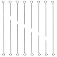 TOAOB 800 Stück Silber Kopfstift Metall Kettelstifte Nietstifte mit Öse 18 20 26 30 35 40 45 50mm Eye Pins Schmuck Zubehör für Ohrring Anhänger Perlen Schmuck DIY