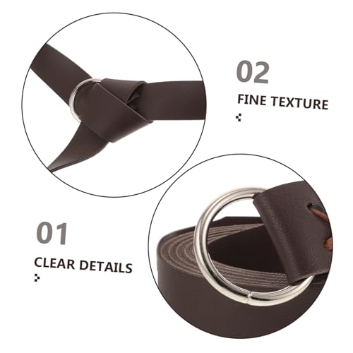 Medieval Viking Belt Half Closure Renaissance Style Leather Belt for Cosplay Parties and Historical Reenactments Pu Material Dark Brown3
