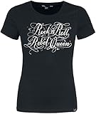 DESIGN: Queen Kerosin präsentiert ihr feminines Basic Damen T-Shirt mit Retro-Front-Print im Rockabella Stil.