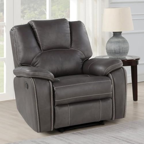 Image of Torque - Alfex 1 Seater Leatherette Manual Recliner | Recliner Sofa /Chair for Living Room, Bedroom, Office | 1 Year Warranty - Grey