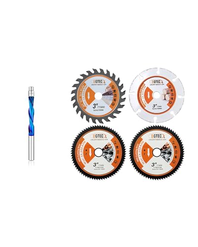 Fraise hélicoïdale CNC 6.35 mm bois et lame de scie circulaire diamant 75mm anti-éclat BGTEC