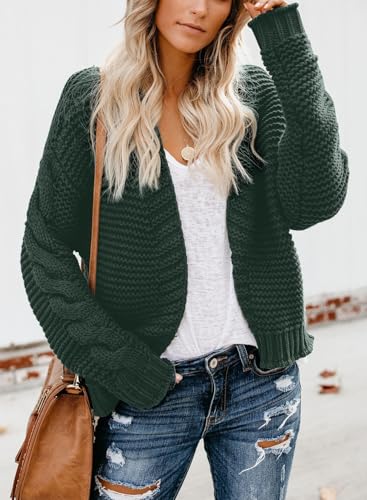 Image of Dokotoo Womens Open Front Long Sleeve Chunky Knit Cardigan Sweaters Loose Outwear Coat