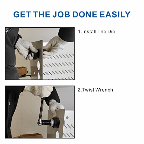 AMZCNC Manual Knockout Punch Kit, Heavy Duty Metal Sheet Knock Out Box Hole Cutter Conduit Punch