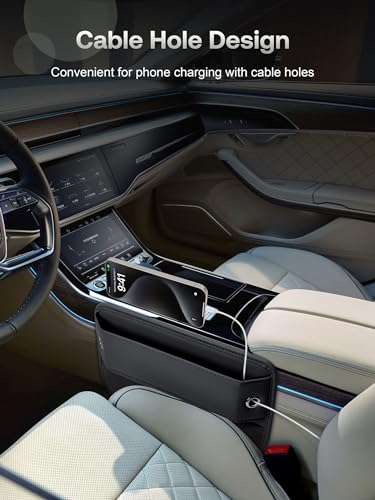 Universal Fit Car Gap Filler, Premium Leather Seat Gap Filler Organizer, Car SUV Truck Essentials (Black, 1 Pack) - Image 4