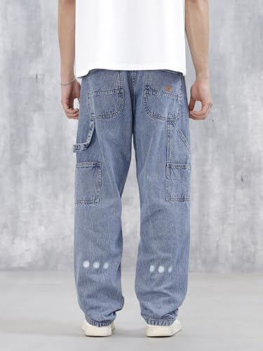 Image of WROGN Men's Loose Fit Jeans | Mid Rise | Jeans for Man