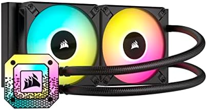 Corsair iCUE H100i Elite CAPELLIX XT Liquid CPU Cooler - Two AF120 RGB Elite Fans - 240mm Radiator - Intel® LGA 1700, 1200, 115X, 2066, AMD® AM5, AM4 - Included iCUE Commander CORE - Black