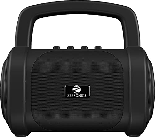 (Renewed) Zebronics Zeb-County 3 Portable Wireless Speaker Supporting Bluetooth v5.0, FM Radio, Call Function, Built-in Rechargeable Battery, USB/Micro SD Card Slot, 3.5mm AUX Input, TWS (Black)