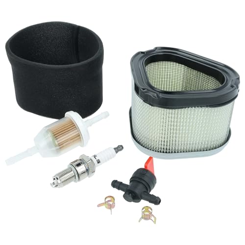 vhbw 1x prefiltro, 1x filtro de aire, 1x bujía, 1x filtro de combustible compatible con John Deere LX173, LX176 tractor cortacésped - 4 uds.