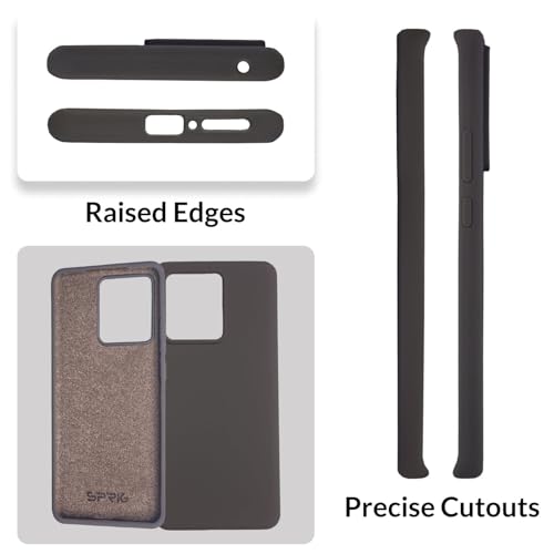 Image of SPRIG Compatible with Moto Edge 40 Premium SilkTone (Liquid Silicone) Back Cover Drop Tested Shock Proof Mobile Case for Men, Women, Boys and Girls with Camera Protection (Dark Grey)
