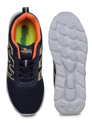 Image of ATHCO Mens Glide Super Comfortable Insole Shoes|Running|Walking|Training|Gym|Jogging|Sneaker|Athletic|Laceup|Flexible|Lightweight|Dailyuse|Sports|Casual|ExtraSoft|Fitness|Gents Boys