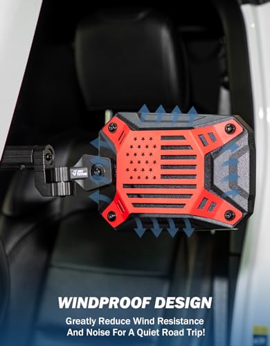 image for JOYTUTUS Red Mirrors Doors Off Compatible with Wrangler JL Gladiator J