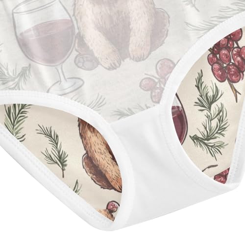 ZZKKO Bear and Grape Wine Girls Underwear Toddler Panties for Girls Comfort Brief Size 2T-8Y4
