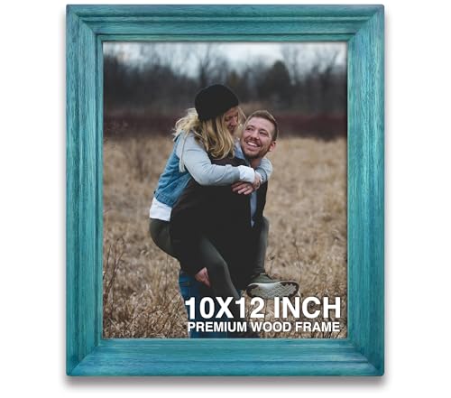 Image of 10x12 Photo Frames | Photo Frame for Gift | Photo Frame Small | Blue Wood Frame for Wall | Stylish Home & Office Decor (10x12 inch, Blue)