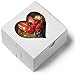 Cuisiner Bakery Boxes 4x4x2.5 Heart Window [50Pack] White Pastry Containers for Cake, Pies, Donut, Cookies, Cupcake and Party Treat | Ideal for Baby Shower, Dessert Packaging