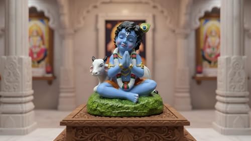 Image of Krishna Idol for Car Dashboard | Lord Krishna Murti |Krishna Statue Idol for Car, Office Desk, Pooja, Temple, Decoration,Festivals