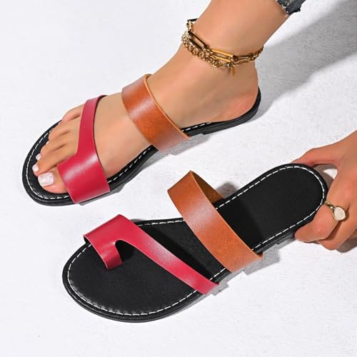 Womens Casual Foot Correction Roman Sandals,Summer Bunion Orthopedic Walking Flip Flops,Comfortable Plantar Fasciitis Slip On Slippers2