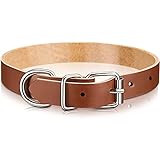 Amplia aplicación: el collar para perros de cuero de vaca se puede aplicar como una bonita decoración para que sus perros se destaquen del paquete, y también se puede aplicar para caminar diariamente, entrenar perros, correr, ir de fiesta o hacer deportes al aire libre, etc.