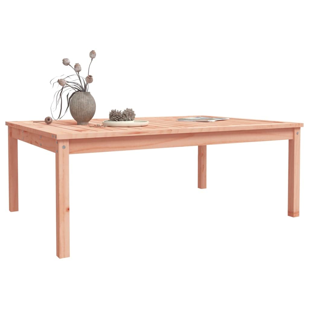 Masywny stół ogrodowy z drewna daglezji, 121 x 82,5 x 45 cm, stabilna drewniana rama na taras i do ogrodu, eleganckie wzornictwo na posiłki z rodziną i przyjaciółmi.
