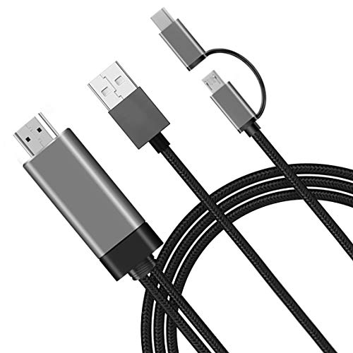 USB Type-C Micro USB HDMIϊP[u USB-C@Ή ~[OP[u HDMIڑ A_v^[ YouTube TVo [d HD1080P Type C Mirco USB HDMIϊP[u