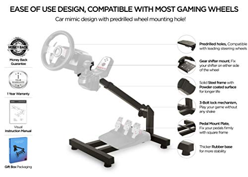 Flybold Racing Wheel Stand - Steering Wheel Stand Sim Racing Stand With Shifter Compatible With Logitech G25 G27 G29 G920 G923 Racing Wheel Thrustmaster Ferrari Xbox thumb #1