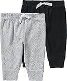 Carter's Baby Boys 2-Pack Pull-On Pants (Black/Heather, 3 Months)