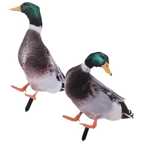 Didiseaon 2 pièces Statue Extérieure Canard Acrylique Décorative Sculpture Réaliste Double Face pour Jardin et Pelouse Ornement Durable pour Décoration de Cour et Terrasse